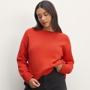 Everlane Boxy Sweater Everyday Cotton Poppy XS EUC